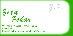 zita pekar business card